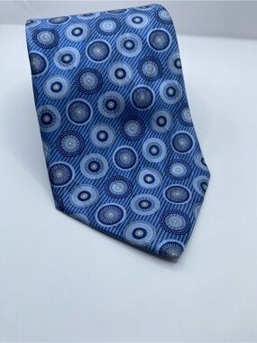 John W. Nordstrom Blue Circular Geometric Silk Tie
